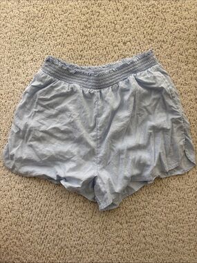 Aerie Light Blue Elastic Waist Relaxed Shorts